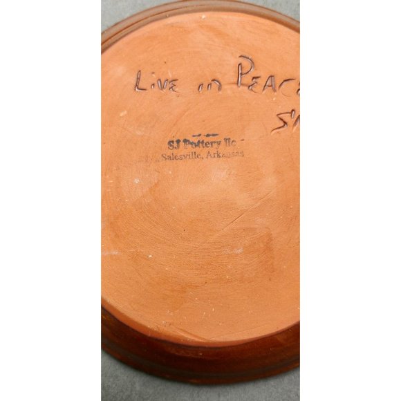 S J Pottery Redware Decorative Dishes Woman Man Animals Salesville Arkansas - Picture 12 of 16